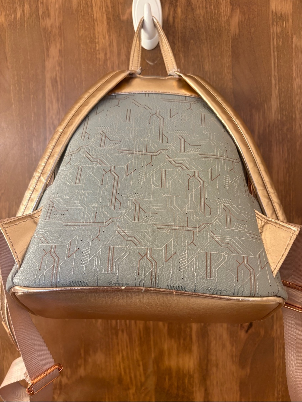Loungefly Star Wars R2-D2 Circuit Mini Backpack - Gray & Rose Gold Accents - Picture 3 of 11